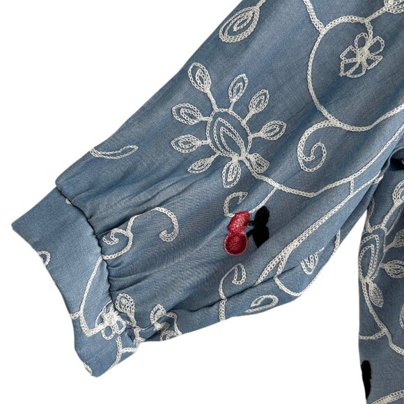 Ana & Rose Cherry Floral Embroidered Peplum Tunic Top NWT (2X) - Picture 8 of 14